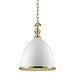 Hudson Valley - 7714-WAGB - One Light Pendant - Viceroy - White/Aged Brass