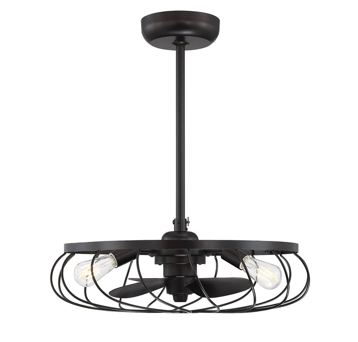 Meridian - M2008ORB - Three Light Fandelier - Moutd - Oil Rubbed Bronze