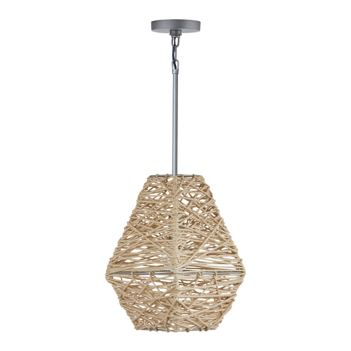 Capital Lighting - 335213NY - One Light Pendant - Independent - Natural Jute and Grey