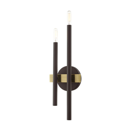 Livex Lighting - 15582-07 - Two Light Wall Sconce - Denmark - Bronze w/ Antique Brass Accents
