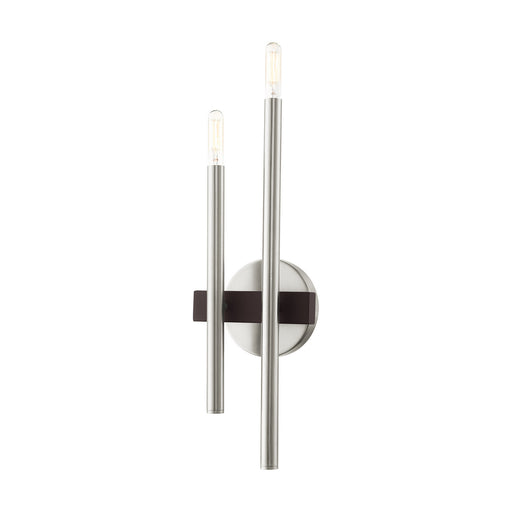 Livex Lighting - 15582-91 - Four Light Wall Sconce - Denmark - Brushed Nickel w/ Bronze Accents