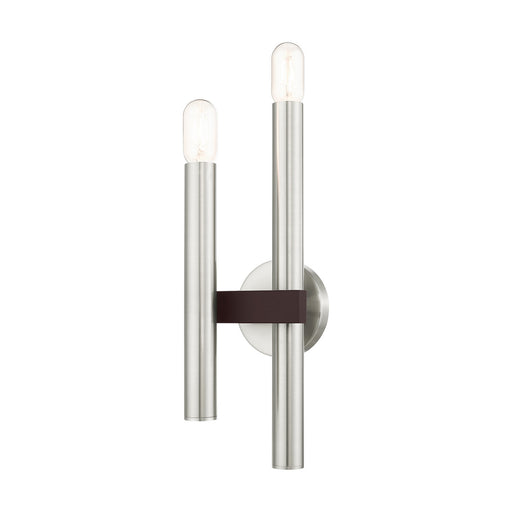 Livex Lighting - 15832-91 - Two Light Wall Sconce - Helsinki - Brushed Nickel w/ Bronze Accents