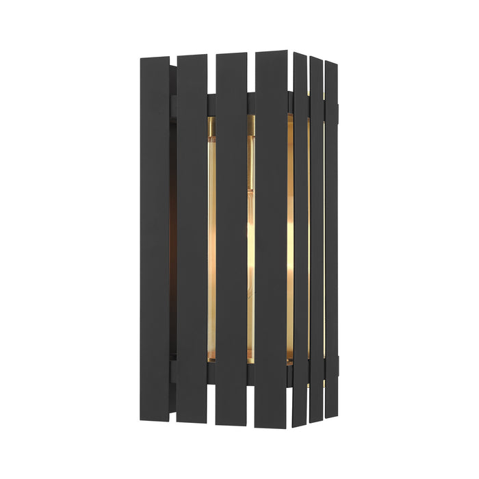 Livex Lighting - 20752-04 - One Light Outdoor Wall Lantern - Greenwich - Black w/ Satin Brass Accents