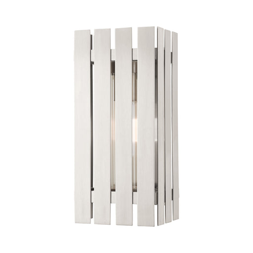 Livex Lighting - 20752-91 - One Light Outdoor Wall Lantern - Greenwich - Brushed Nickel