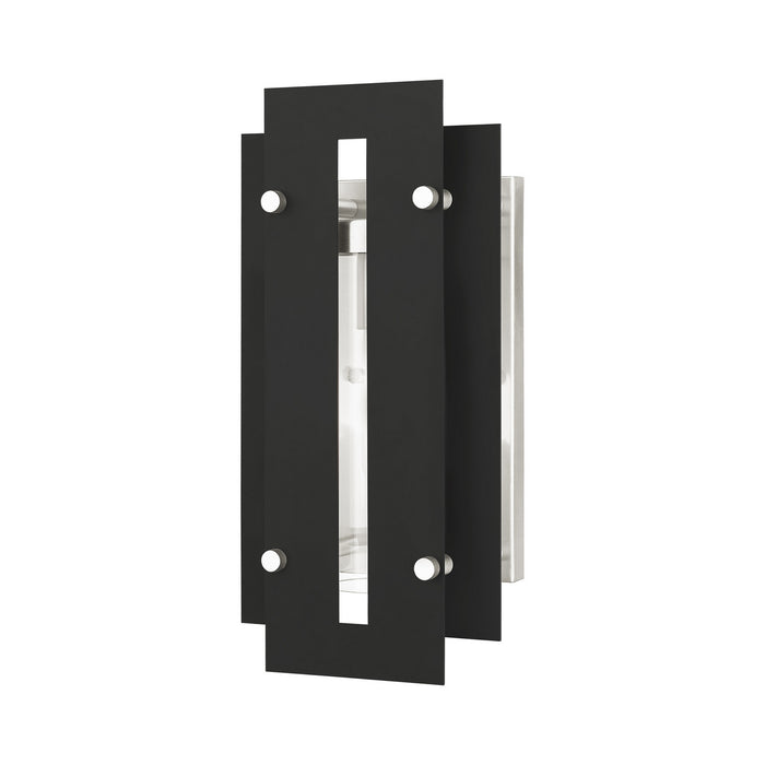 Livex Lighting - 21772-04 - One Light Outdoor Wall Lantern - Utrecht - Black w/ Brushed Nickel Accents