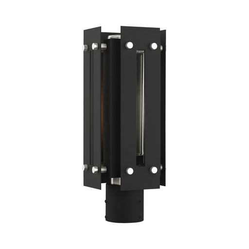 Livex Lighting - 21774-04 - One Light Outdoor Post Top Lantern - Utrecht - Black w/ Brushed Nickel Accents
