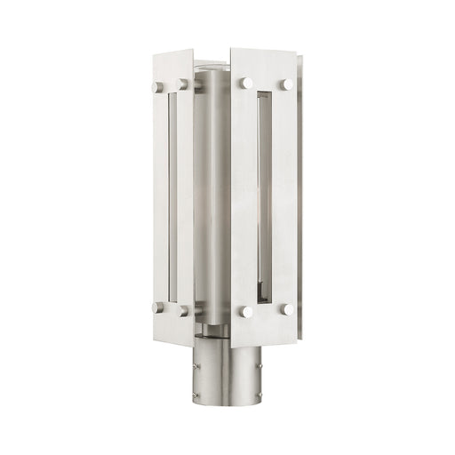 Livex Lighting - 21774-91 - One Light Outdoor Post Top Lantern - Utrecht - Brushed Nickel Accents