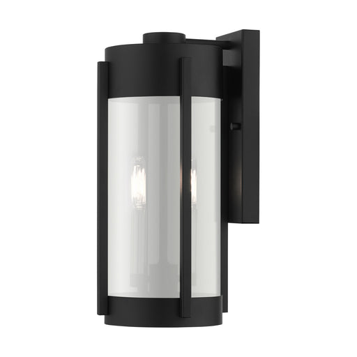 Livex Lighting - 22382-04 - Two Light Outdoor Wall Lantern - Sheridan - Black w/ Brushed Nickel Candles