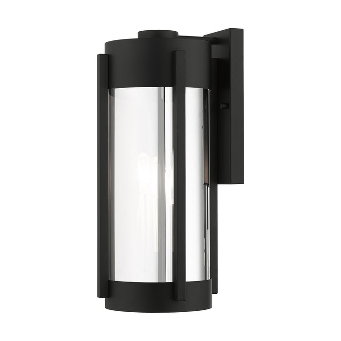 Livex Lighting - 22383-04 - Three Light Outdoor Wall Lantern - Sheridan - Black w/ Brushed Nickel Candles