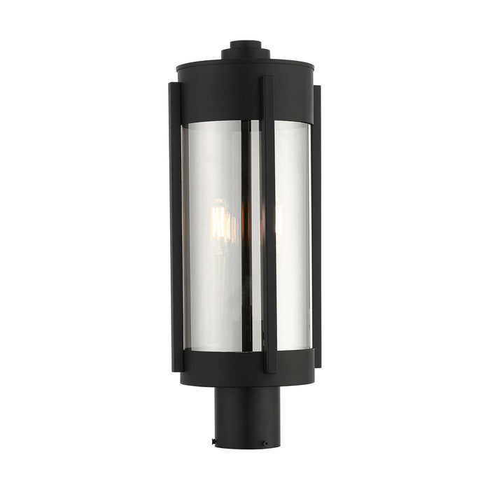 Livex Lighting - 22386-04 - Two Light Outdoor Post Top Lantern - Sheridan - Black w/ Brushed Nickel Candles