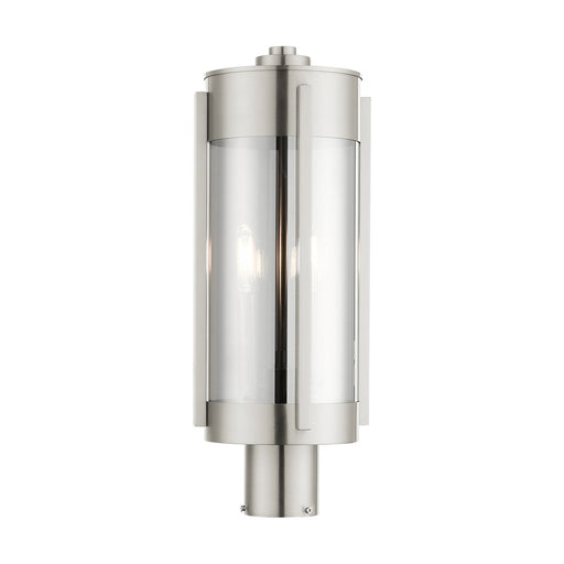 Livex Lighting - 22386-91 - Two Light Outdoor Post Top Lantern - Sheridan - Brushed Nickel
