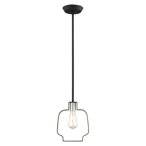 Livex Lighting - 45511-04 - One Light Pendant - Meadowbrook - Black w/ Brushed Nickel Accents