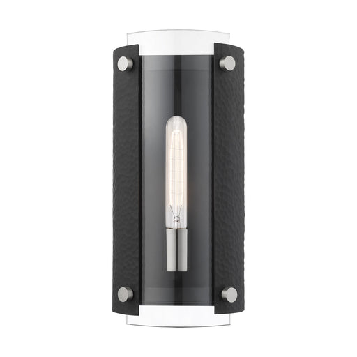 Livex Lighting - 45990-04 - One Light Wall Sconce - Barcelona - Black w/ Brushed Nickel Accents