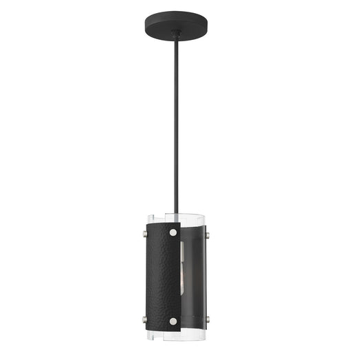 Livex Lighting - 45991-04 - One Light Pendant - Barcelona - Black w/ Brushed Nickel Accents