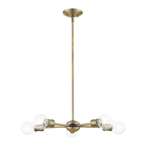 Livex Lighting - 46135-01 - Five Light Chandelier - Lansdale - Antique Brass w/ Bronze Accents