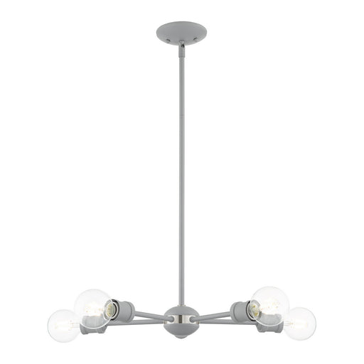 Livex Lighting - 46135-80 - Five Light Chandelier - Lansdale - Nordic Gray w/ Brushed Nickel Accents