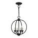 Livex Lighting - 4664-04 - Four Light Convertible Semi Flush/Chandelier - Milania - Black w/ Brushed Nickel Accents