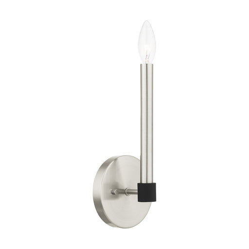 Livex Lighting - 46881-91 - One Light Wall Sconce - Karlstad - Brushed Nickel with Black Accents