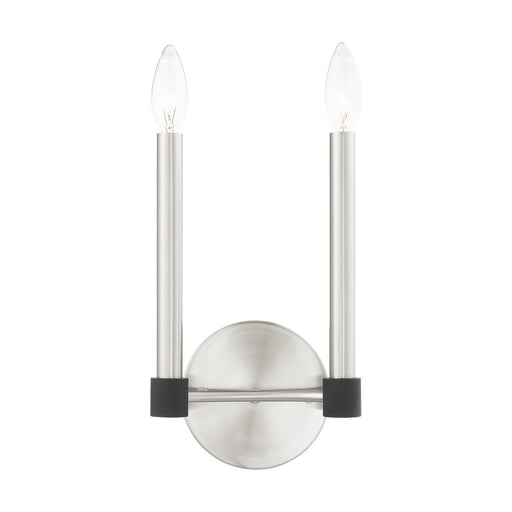 Livex Lighting - 46882-91 - Two Light Wall Sconce - Karlstad - Brushed Nickel with Black Accents