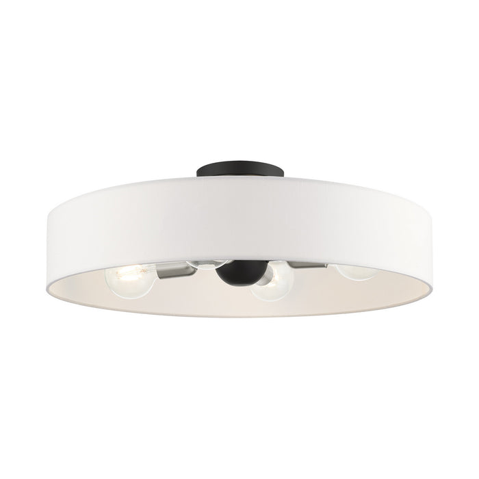 Livex Lighting - 46928-04 - Four Light Semi Flush Mount - Venlo - Black w/ Brushed Nickel Accents