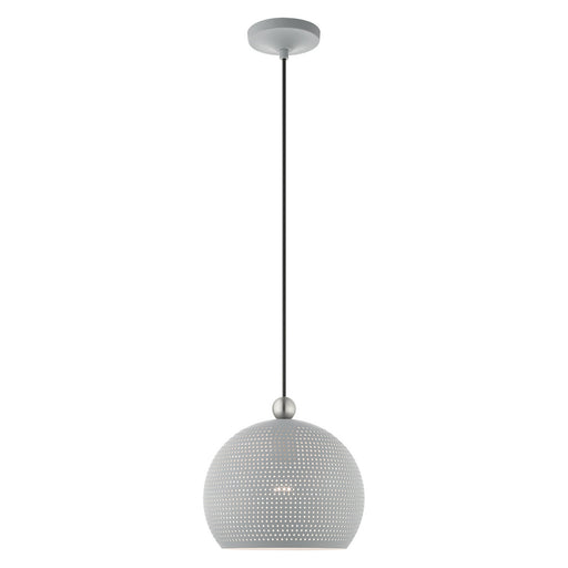 Livex Lighting - 49100-80 - One Light Pendant - Dublin - Nordic Gray w/ Brushed Nickel Accents