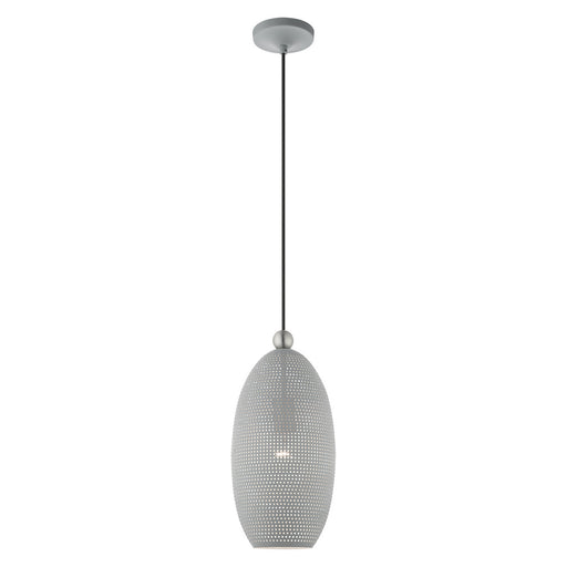 Livex Lighting - 49101-80 - One Light Pendant - Dublin - Nordic Gray w/ Brushed Nickel Accents