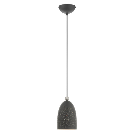 Livex Lighting - 49107-76 - One Light Pendant - Arlington - Scandinavian Gray w/ Brushed Nickel Accents