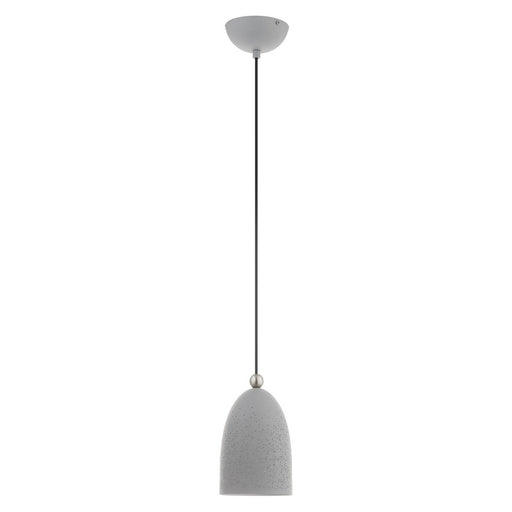 Livex Lighting - 49107-80 - One Light Pendant - Arlington - Nordic Gray w/ Brushed Nickel Accents