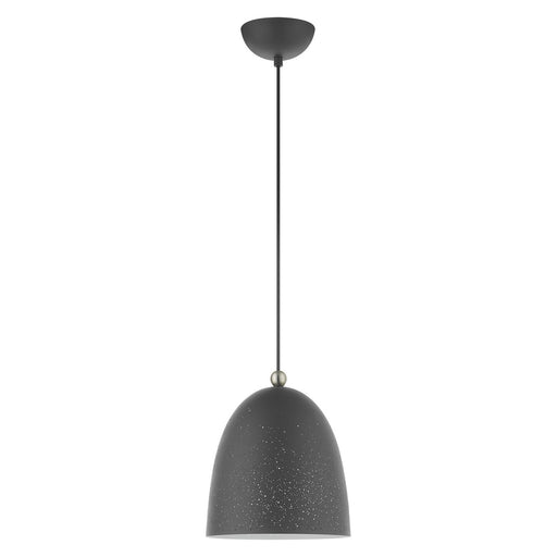 Livex Lighting - 49108-76 - One Light Pendant - Arlington - Scandinavian Gray w/ Brushed Nickel Accents