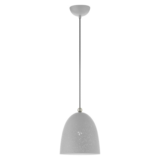 Livex Lighting - 49108-80 - One Light Pendant - Arlington - Nordic Gray w/ Brushed Nickel Accents