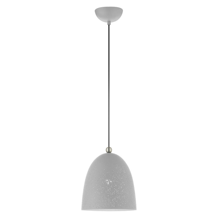 Livex Lighting - 49108-80 - One Light Pendant - Arlington - Nordic Gray w/ Brushed Nickel Accents