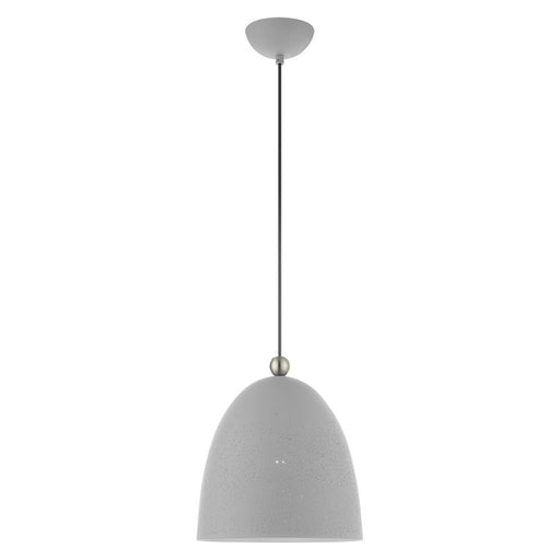 Livex Lighting - 49109-80 - One Light Pendant - Arlington - Nordic Gray w/ Brushed Nickel Accents