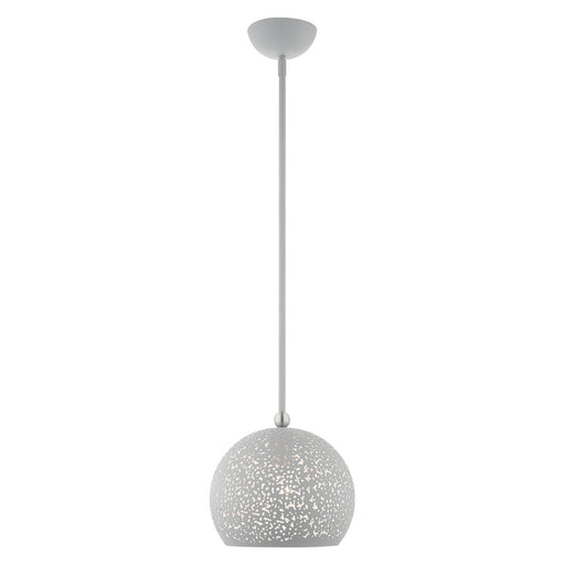 Livex Lighting - 49181-80 - One Light Pendant - Charlton - Nordic gray finish with brushed nickel accents and white inside
