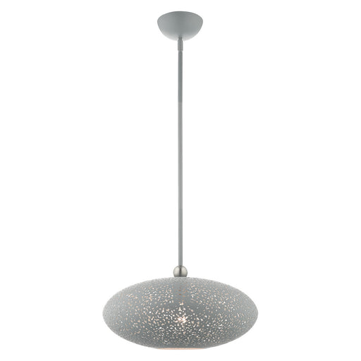 Livex Lighting - 49184-80 - One Light Pendant - Charlton - Nordic Gray w/ Brushed Nickel Accents
