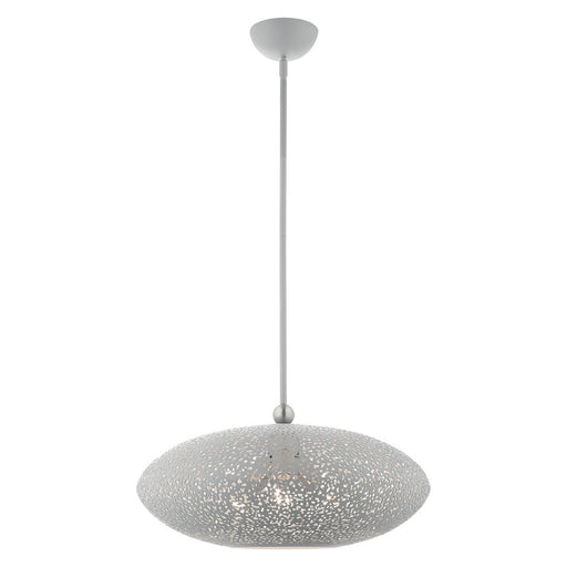 Livex Lighting - 49185-80 - Three Light Pendant - Charlton - Nordic Gray w/ Brushed Nickel Accents