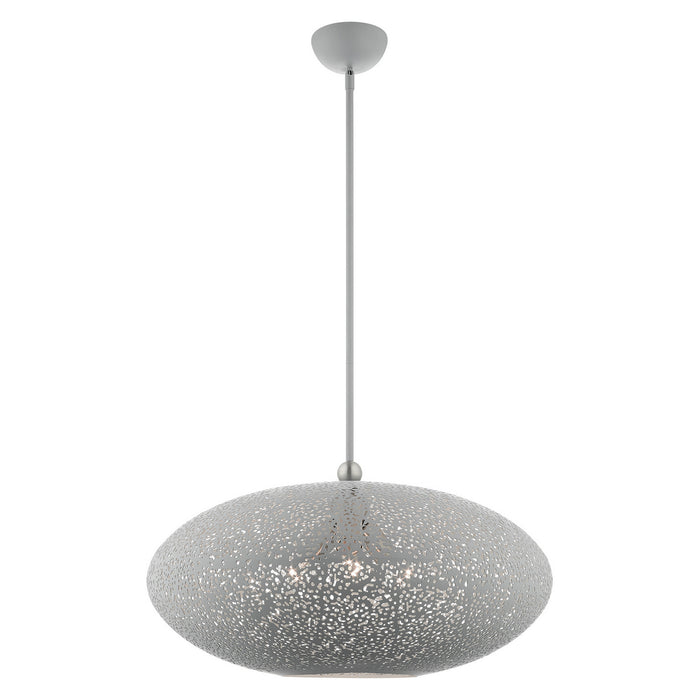 Livex Lighting - 49186-80 - Three Light Pendant - Charlton - Nordic Gray w/ Brushed Nickel Accents