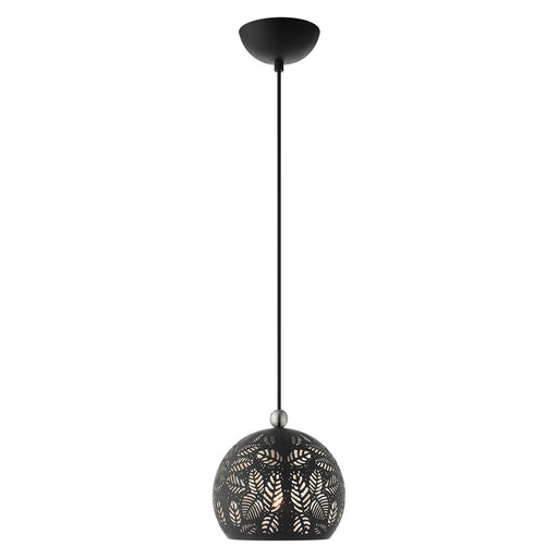Livex Lighting - 49541-04 - One Light Pendant - Chantily - Black w/ Brushed Nickel Accents