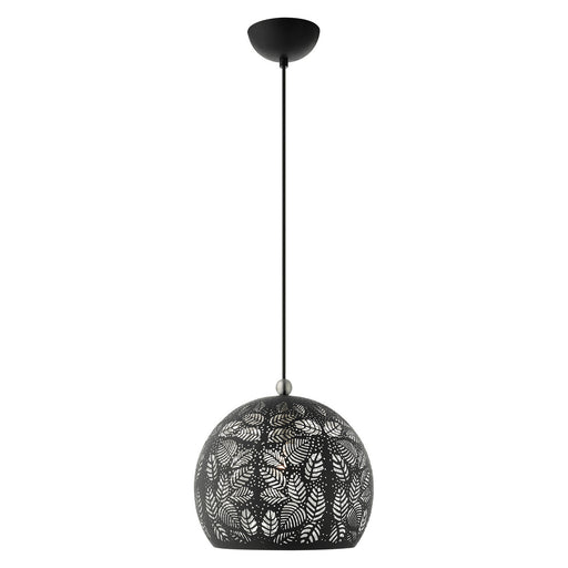 Livex Lighting - 49542-04 - One Light Pendant - Chantily - Black w/ Brushed Nickel Accents