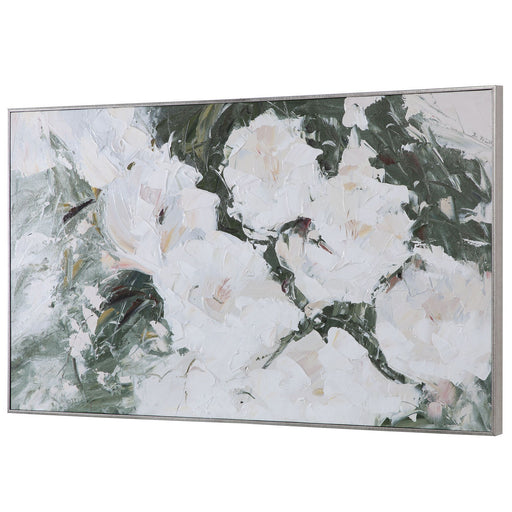 Uttermost - 31419 - Hand Painted Art - Sweetbay Magnolias - Antique Silver Leaf