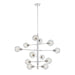 DVI Lighting - DVP20849SN+CH-CL - 12 Light Foyer Pendant - Ocean Drive - Satin Nickel and Chrome with Clear Glass