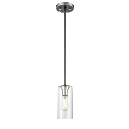 DVI Lighting - DVP24721SN+GR-CL - One Light Mini-Pendant - Barker - Satin Nickel and Graphite with Clear Glass