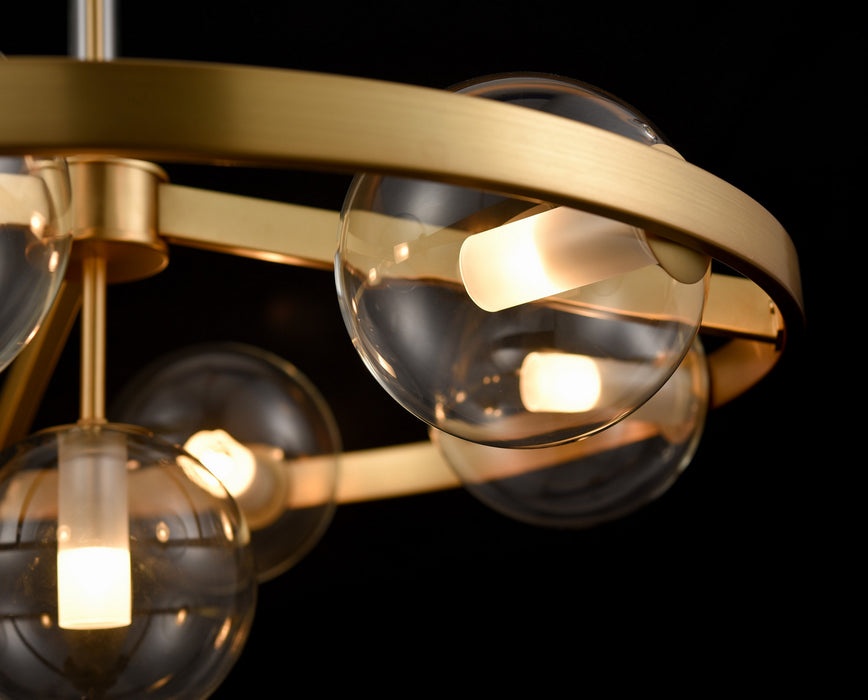 DVI Lighting - DVP27027VBR-CL - Seven Light Chandelier - Courcelette - Venetian Brass with Clear Glass