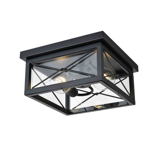 DVI Lighting - DVP43370BK-CL - Two Light Outdoor Flush Mount - County Fair Outdoor - Black with Clear Glass