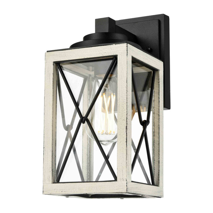 DVI Lighting - DVP43371BK+BIW-CL - One Light Outdoor Wall Sconce - County Fair Outdoor - Black and Birchwood on Metal