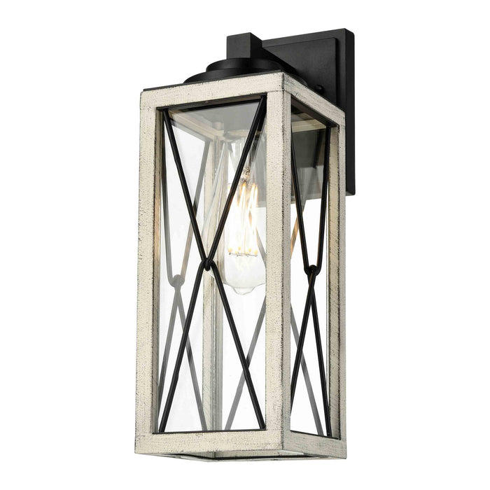 DVI Lighting - DVP43372BK+BIW-CL - One Light Outdoor Wall Sconce - County Fair Outdoor - Black and Birchwood on Metal