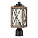 DVI Lighting - DVP43377BK+IW-CL - One Light Outdoor Post Lamp - County Fair Outdoor - Black and Ironwood on Metal