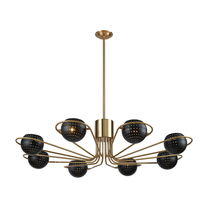 Elk Home - D3875 - Eight Light Chandelier - Scarab - New Aged Brass