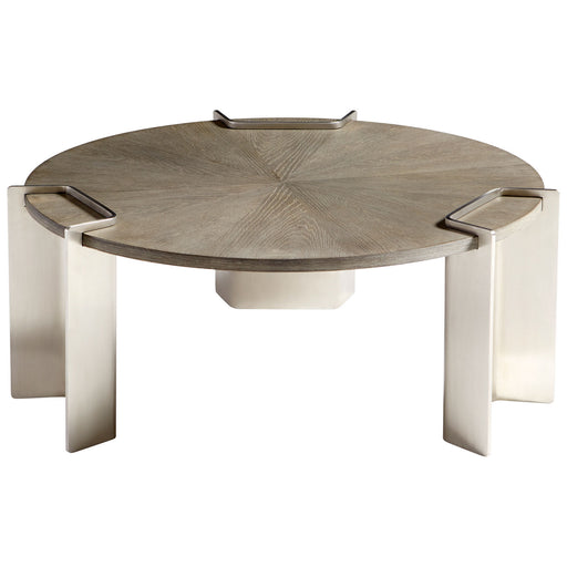 Cyan - 10226 - Coffee Table - Weathered Oak And Stainless Steel