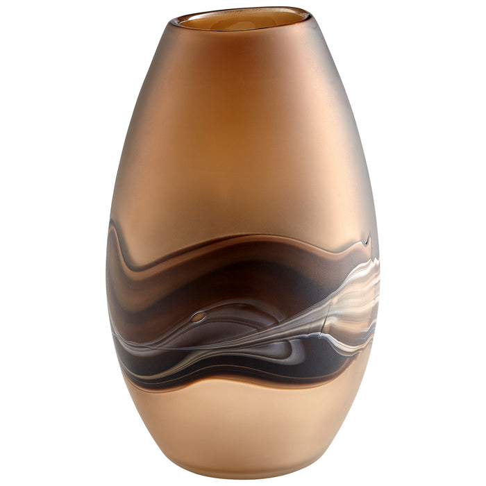 Cyan - 10480 - Vase - Amber Swirl