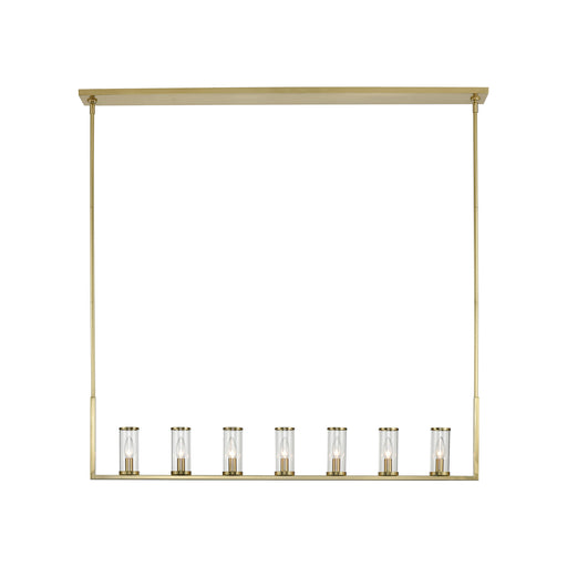 Alora - LP309007NBCG - Seven Light Pendant - Revolve - Natural Brass/Clear Glass